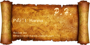 Pál Hanna névjegykártya