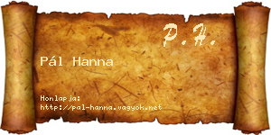 Pál Hanna névjegykártya